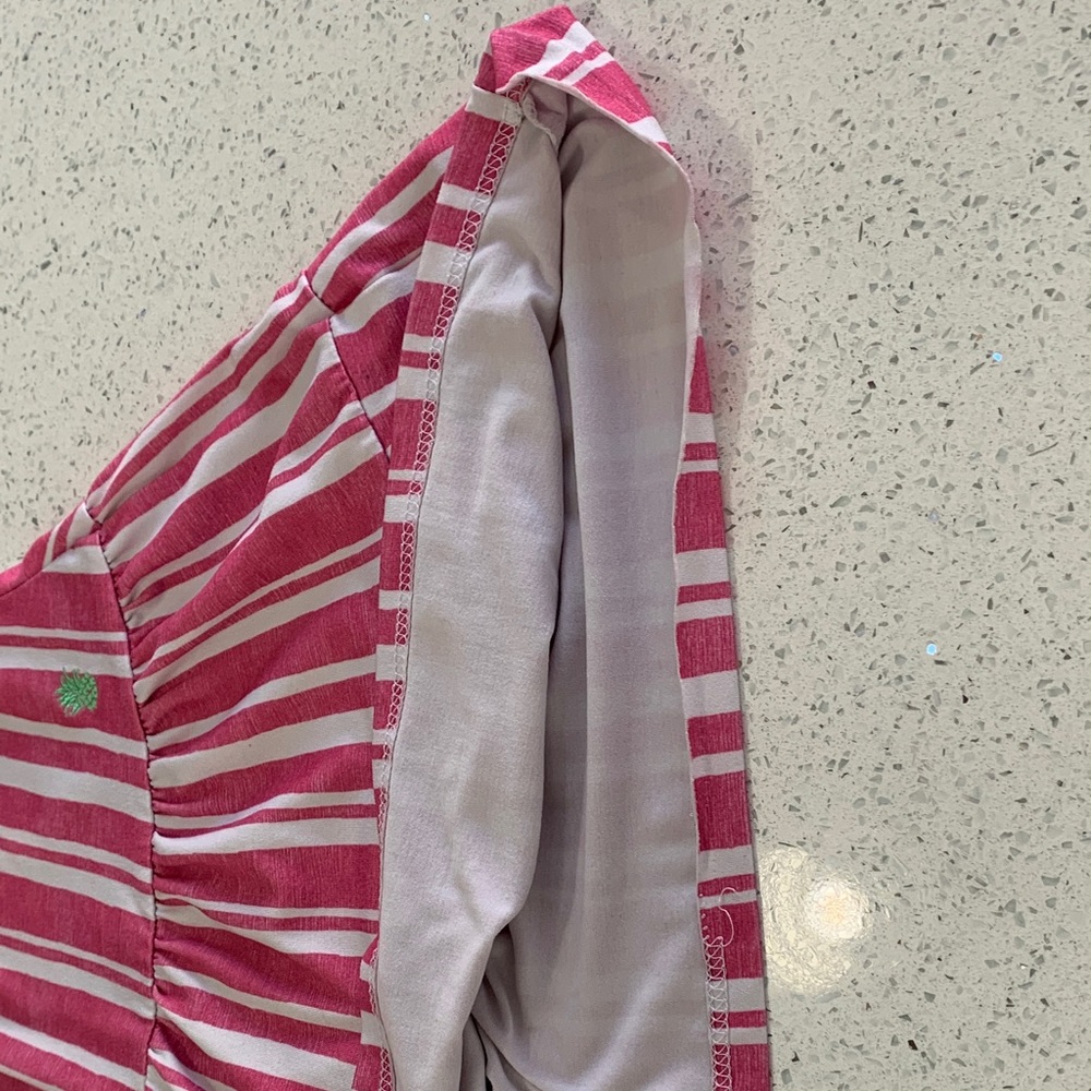 Tommy Bahama Pink & White Striped Ruffle Tiered Dress - Picture 5 of 8